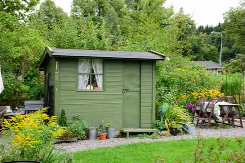 Lime green garden shed Garden house colour examples