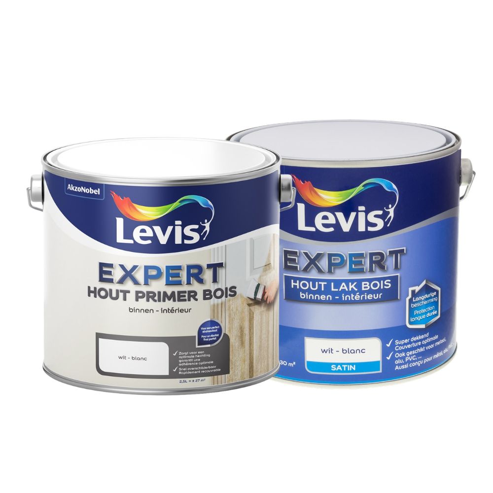 ENSEMBLE: Levis Expert Primer Bois Intérieur + Laque Bois Satin