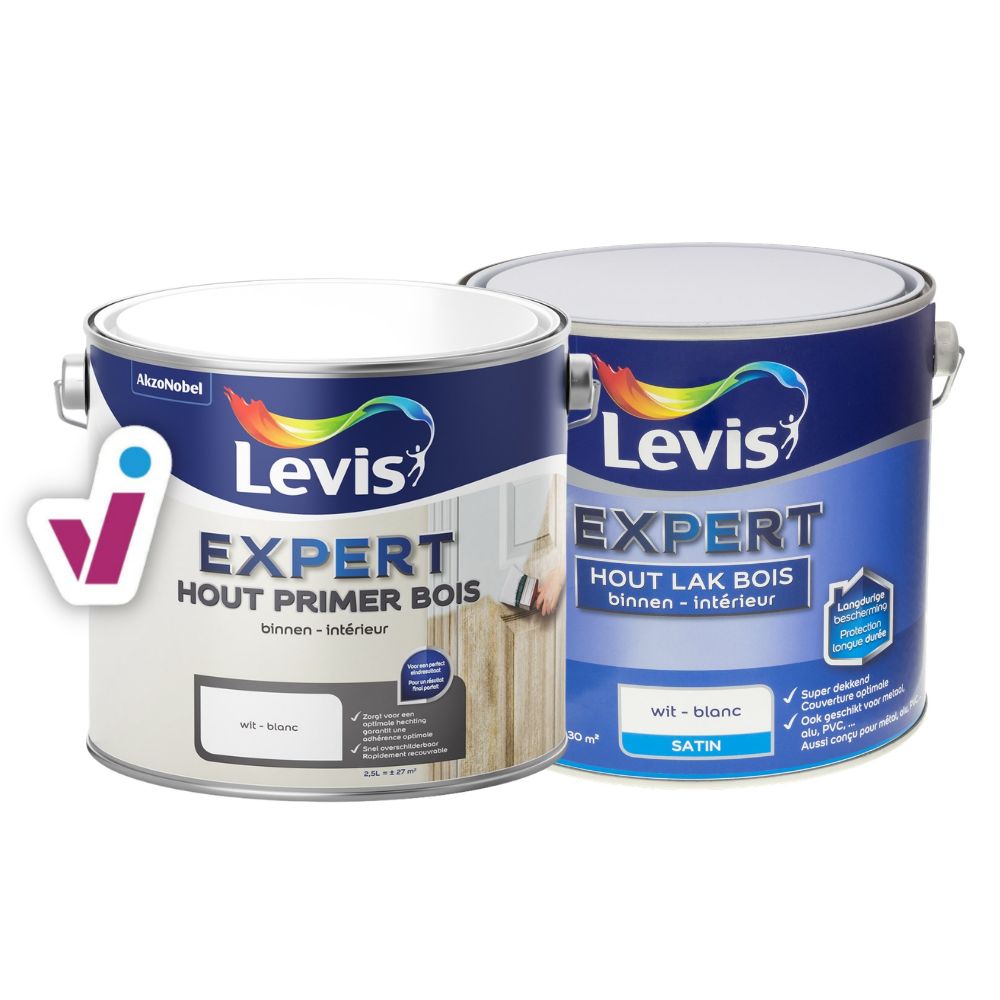ENSEMBLE: Levis Expert Primer Bois Intérieur + Laque Bois Satin